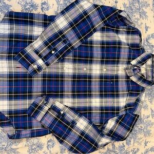 Crewcuts Blue and White Plaid Button Down Shirt